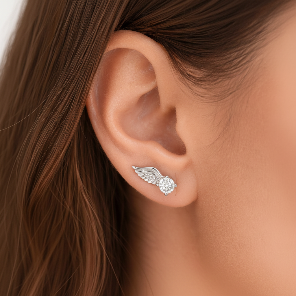 'The Guardian Light' Angel Wing Earrings / 925 Sterling Silver