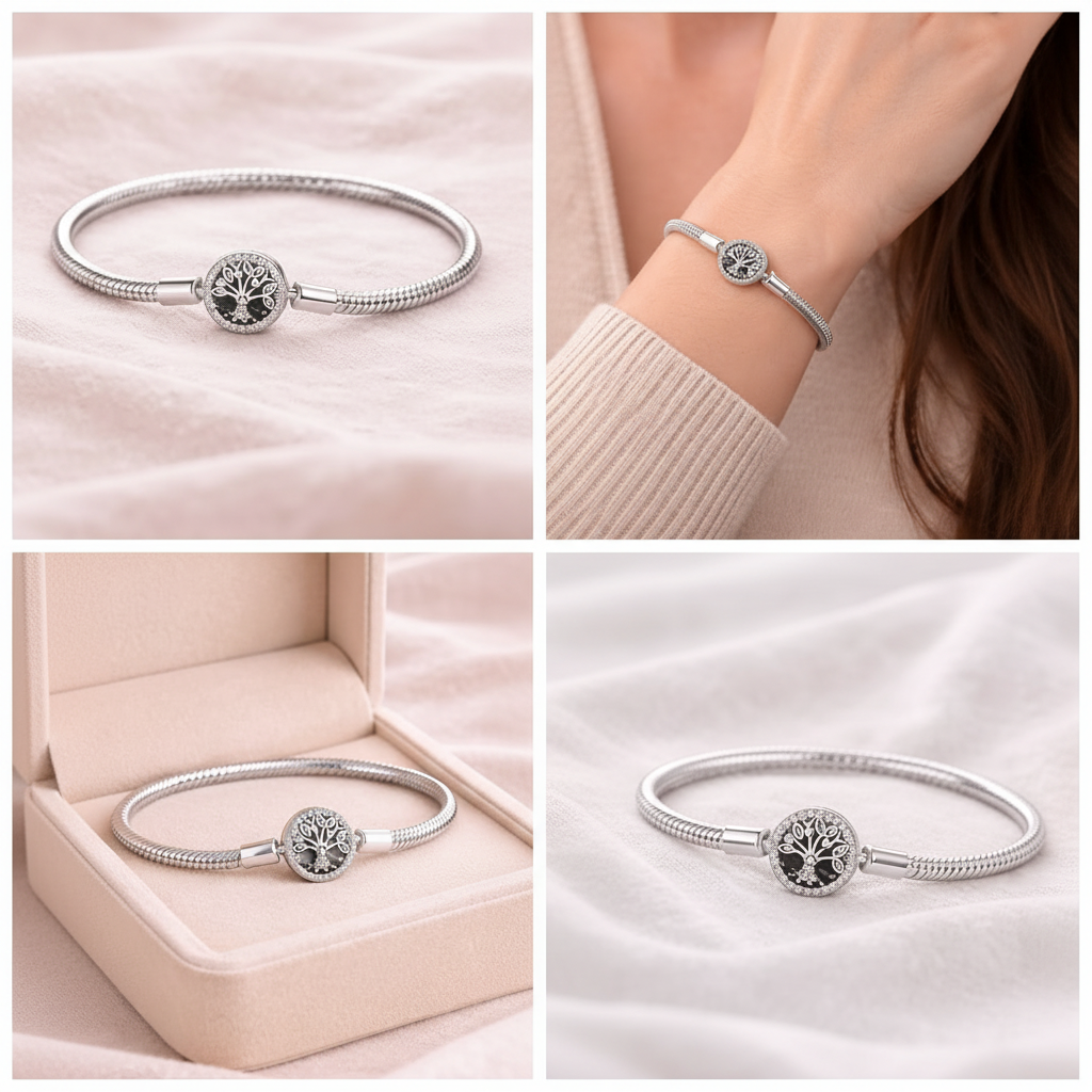 'The Rooted in Light' Charm Bracelet / 925 Sterling Silver
