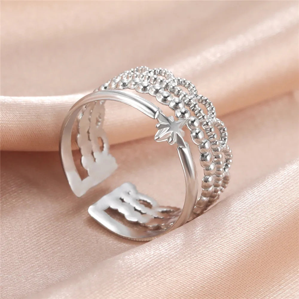 'Guiding Star' Adjustable Ring / Stainless Steel Gold plated