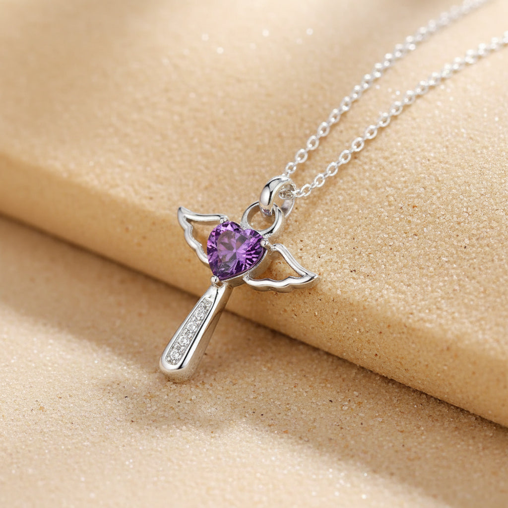 'The Angelic Protection' Heart Necklace / 925 Sterling Silver