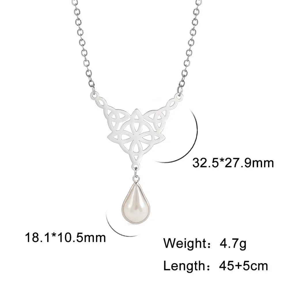 'Eternal Trinity Harmony' Necklace with Crystal drop / Stainless Steel