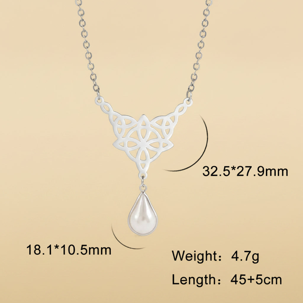 'Eternal Trinity Harmony' Necklace with Crystal drop / Stainless Steel