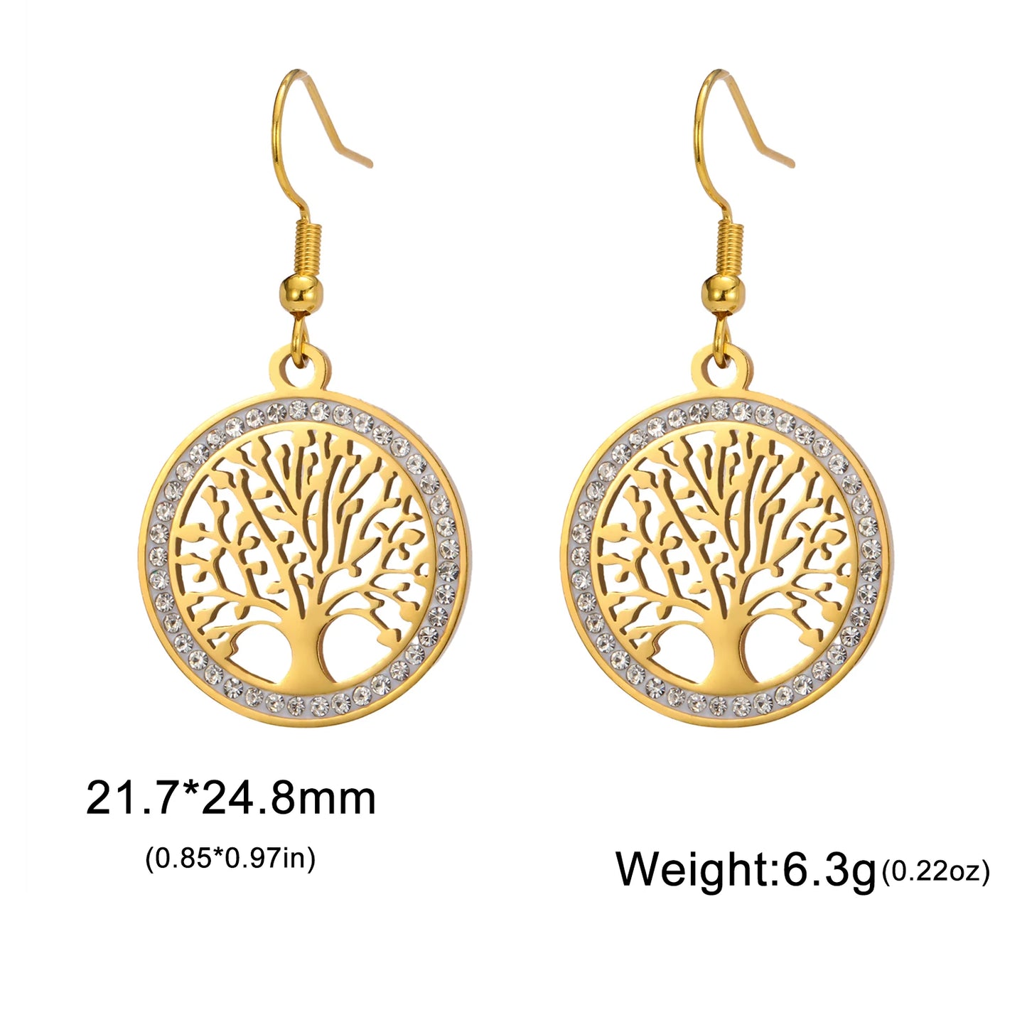'Eternal Roots' Tree of Life Earrings / Stainless Steel