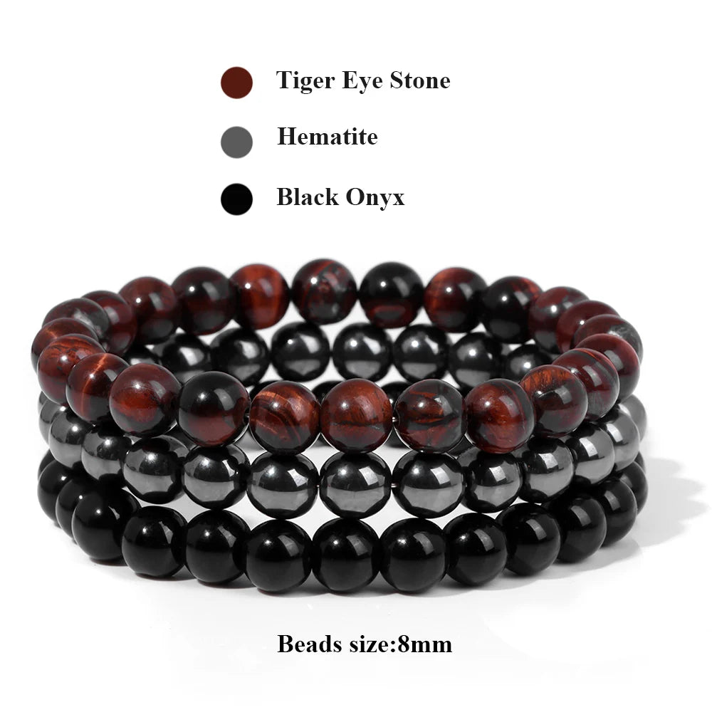 'Harmony Within' Set of 3 Natural Bead Bracelets
