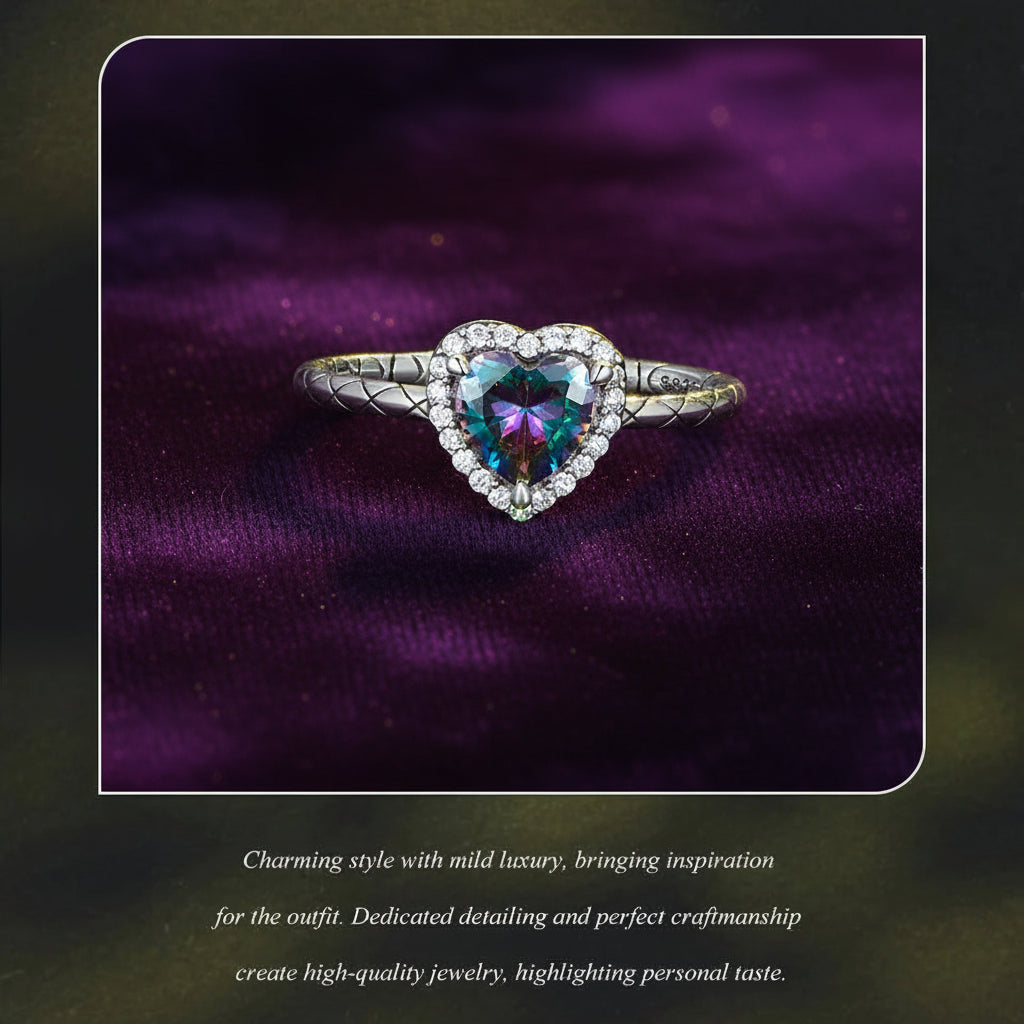 'Radiant Soul' Heart Ring / 925 Sterling Silver