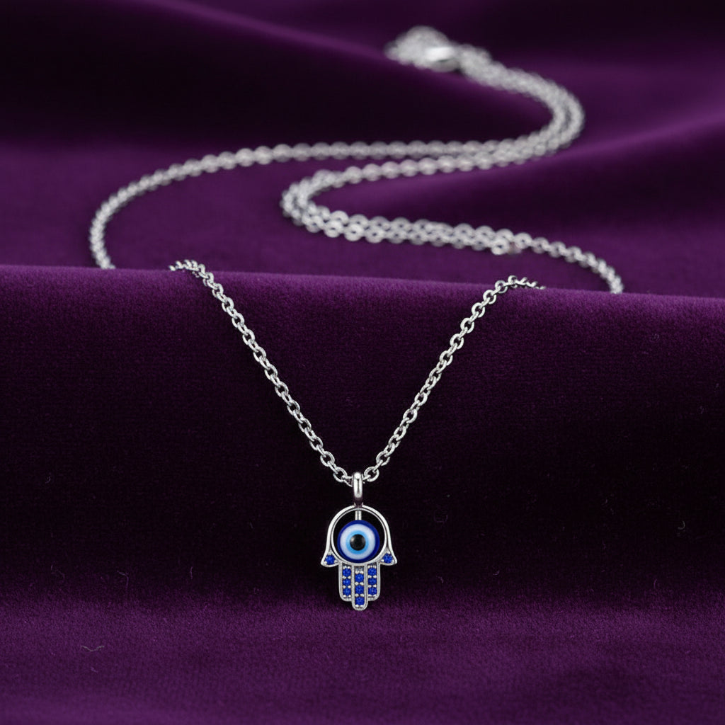 'The Sacred Protection' Hamsa Hand Necklace / 925 Sterling Silver
