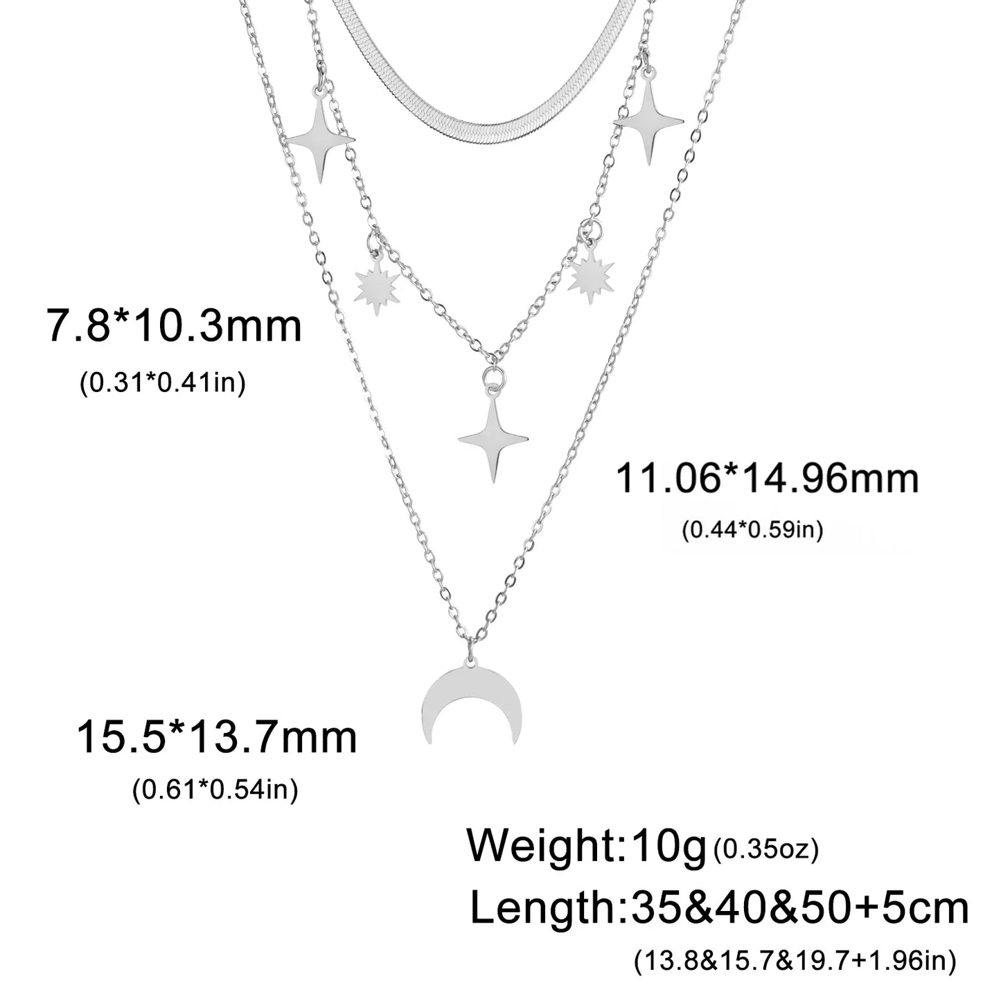 'Celestial Alignment' Layered Necklace / Stainless Steel