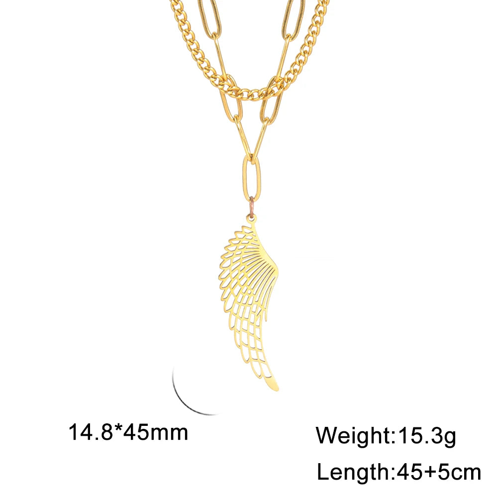 'The Guardian Angel Wing' Necklace / Stainless Steel
