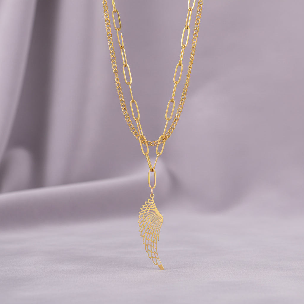 'The Guardian Angel Wing' Necklace / Stainless Steel