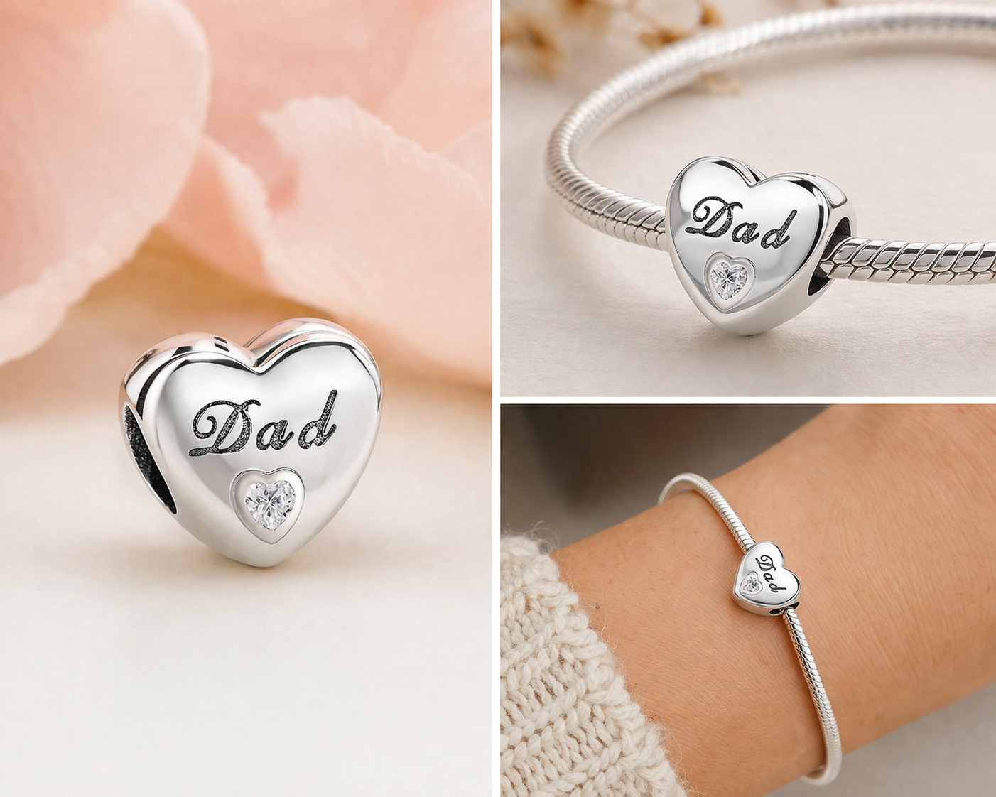 'The Guiding Strength' Dad Charm / 925 Sterling Silver
