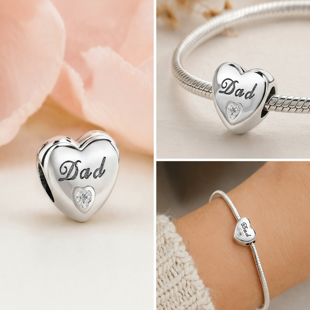 'The Guiding Strength' Dad Charm / 925 Sterling Silver
