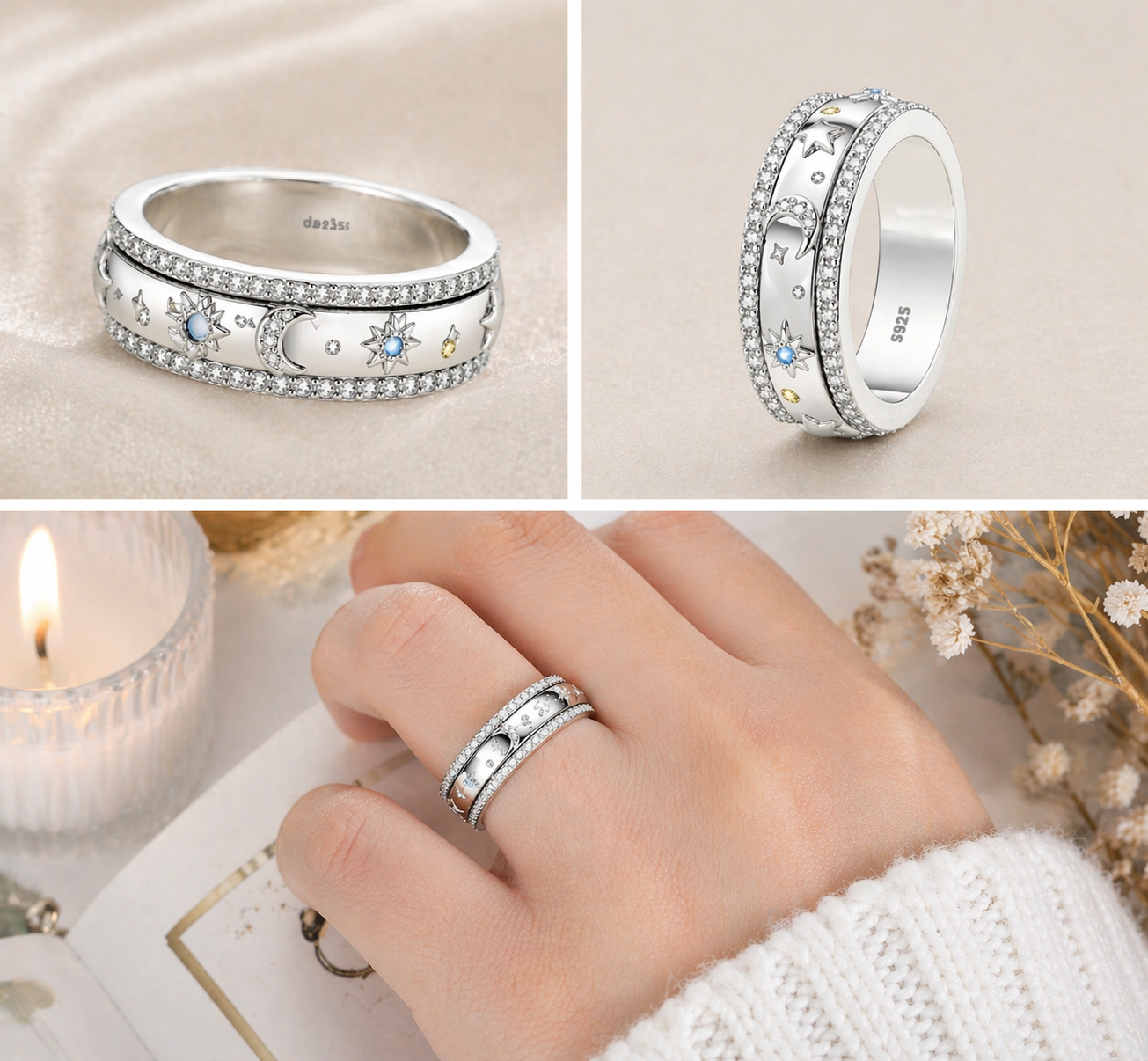 'The Celestial Calm' Spinner Ring / 925 Sterling Silver
