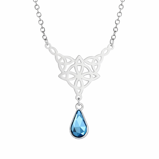 'Eternal Trinity Harmony' Necklace with Crystal drop / Stainless Steel
