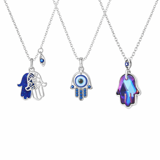 'The Sacred Protection' Hamsa Hand Necklace / 925 Sterling Silver