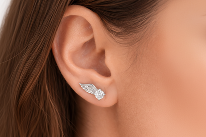 'The Guardian Light' Angel Wing Earrings / 925 Sterling Silver