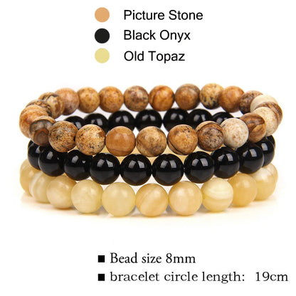 'Harmony Within' Set of 3 Natural Bead Bracelets