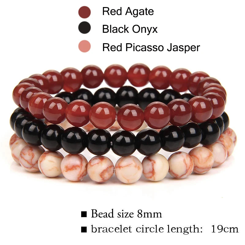 'Harmony Within' Set of 3 Natural Bead Bracelets
