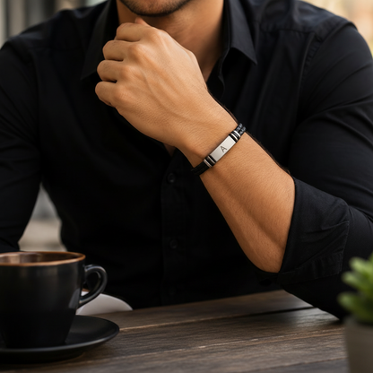 Always With Me Personalised Leather Bracelet