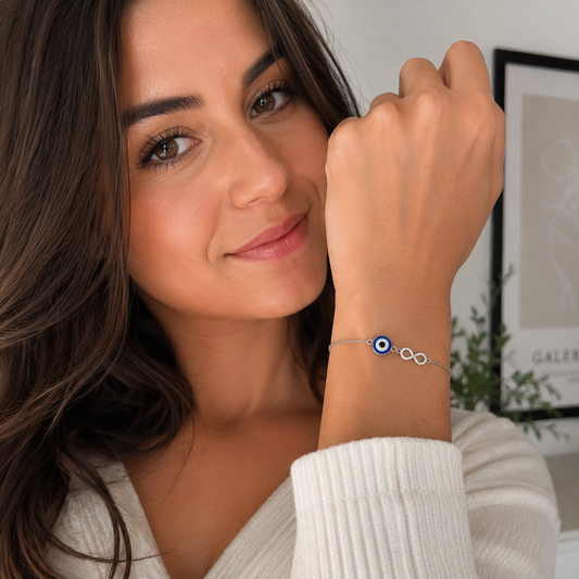 Little Guardian Evil Eye Bracelet / Stainless Steel 17cm