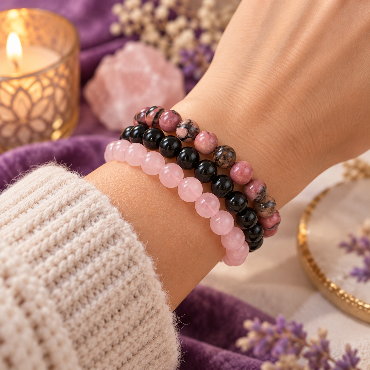 Harmony Within Set of 3 Natural Bead Bracelets