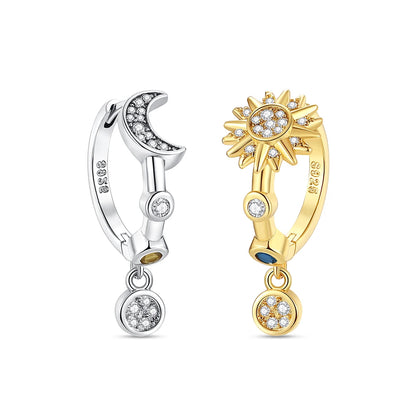 'Celestial Balance' Sun & Moon Earrings / Sterling Silver / Gold Plated