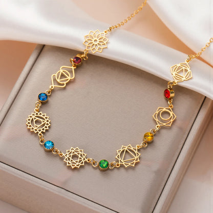 'Sacred Chakra Harmony' Necklace / Stainless Steel