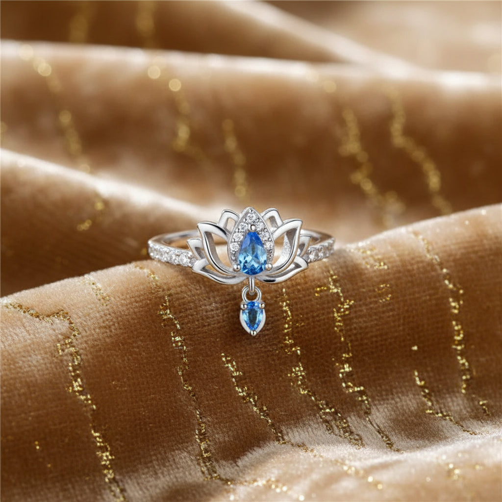 Celestial Lotus of Serenity Ring / 925 Sterling Silver