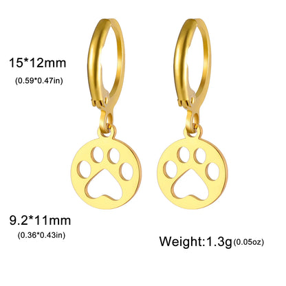 'Forever' Paw Love Earrings / Stainless Steel