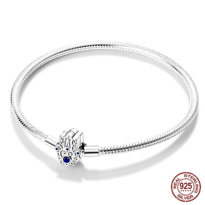 'The Divine Protection' Hamsa Hand Charm Bracelet / 925 Sterling Silver