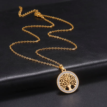 'Eternal Roots' Tree of Life Pendant / Stainless Steel