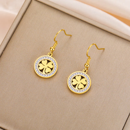 'The Sacred Luck' Four Leaf Clover Earrings / Stainless Steel