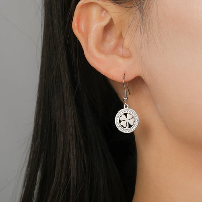 'The Sacred Luck' Four Leaf Clover Earrings / Stainless Steel