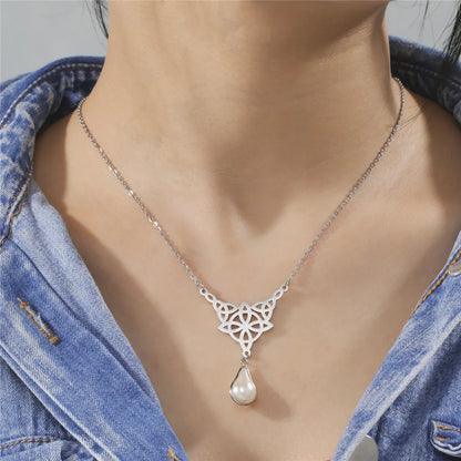 'Eternal Trinity Harmony' Necklace with Crystal drop / Stainless Steel