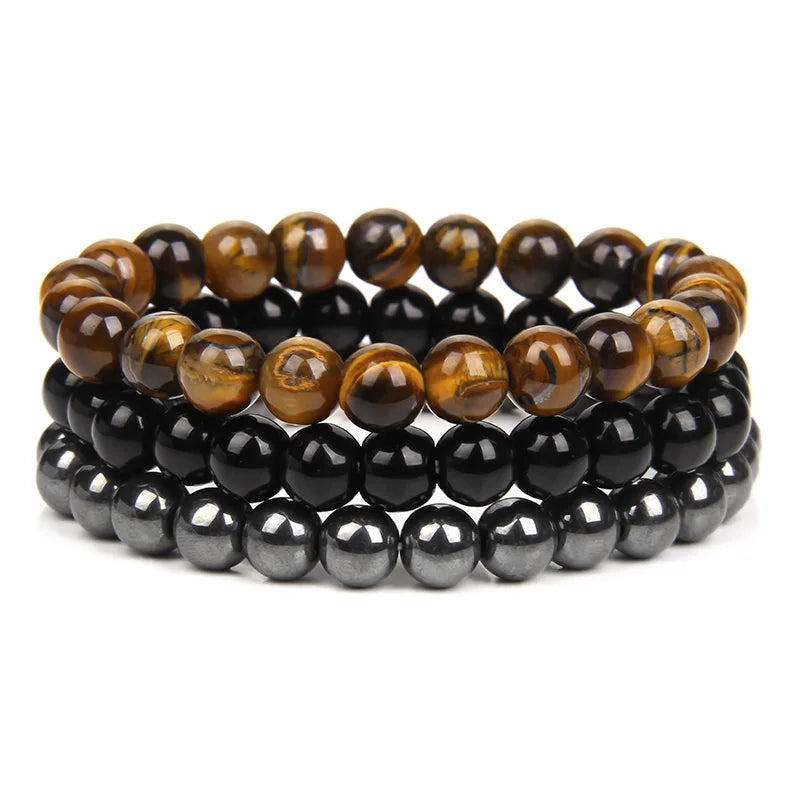'Harmony Within' Set of 3 Natural Bead Bracelets