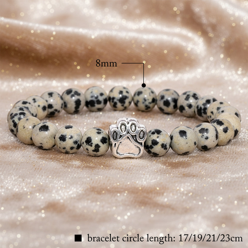 'Pawprints on my Heart' Natural Stone Bracelet