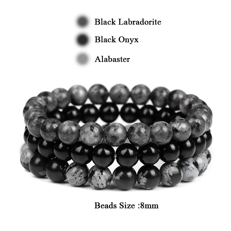 'Harmony Within' Set of 3 Natural Bead Bracelets