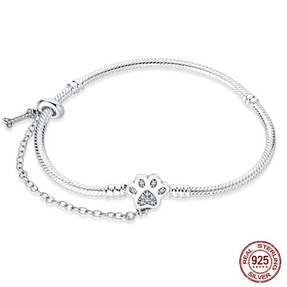 'Eternal PawPrint Memory' Charm Bracelet / 925 Sterling Silver