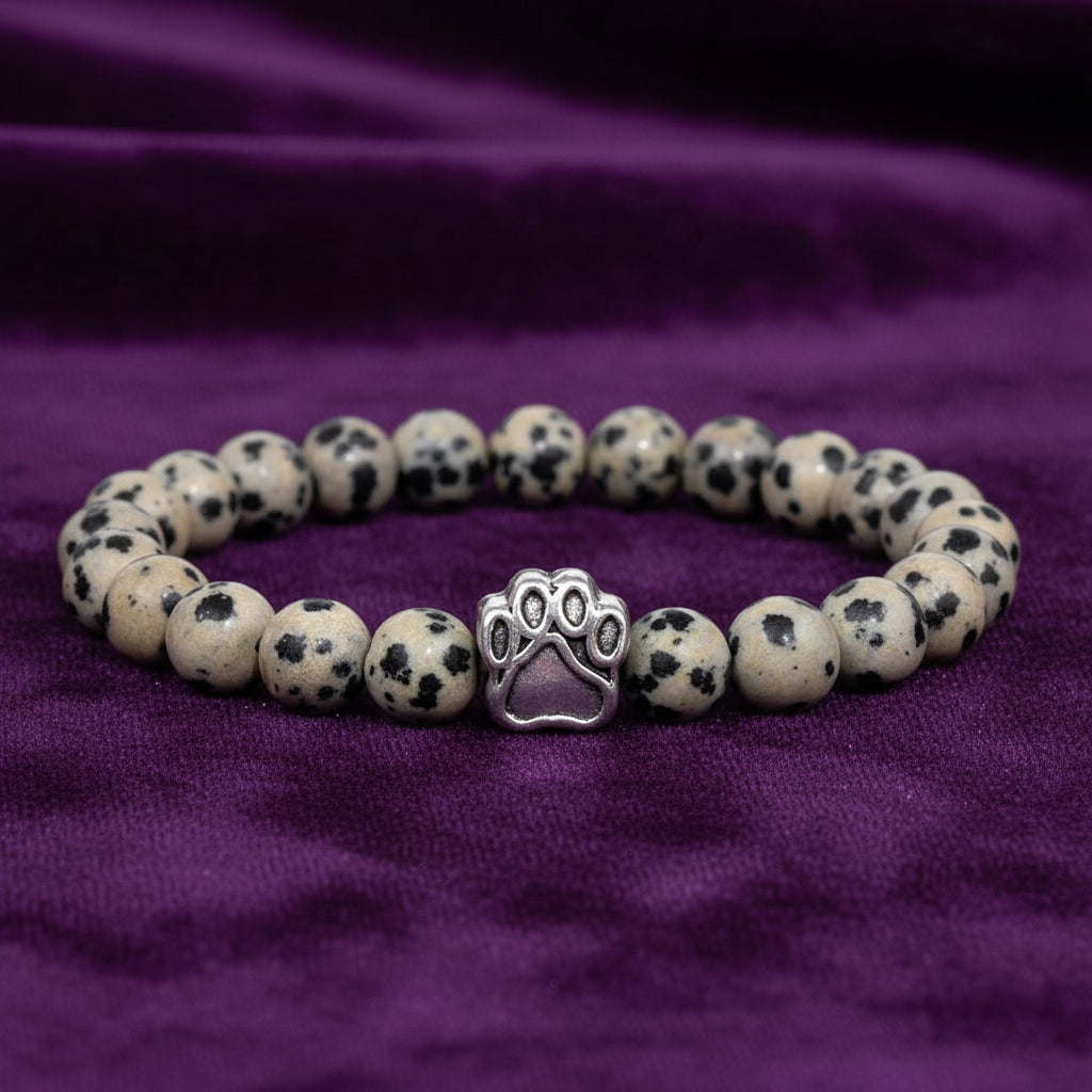 'Pawprints on my Heart' Natural Stone Bracelet