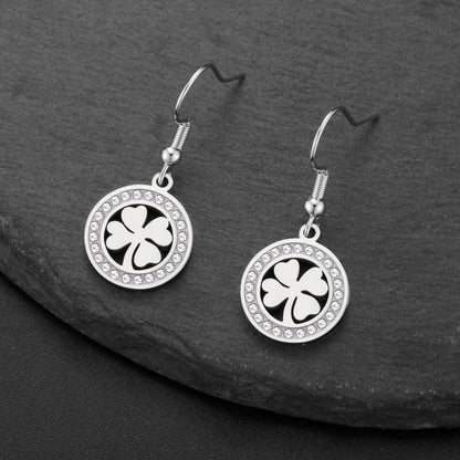 'The Sacred Luck' Four Leaf Clover Earrings / Stainless Steel
