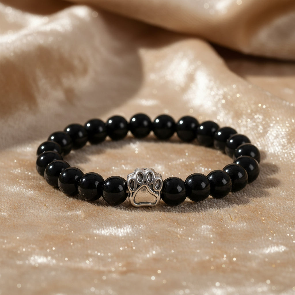 'Pawprints on my Heart' Natural Stone Bracelet