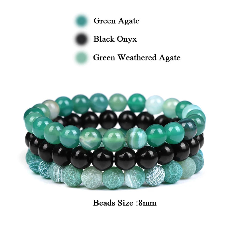 'Harmony Within' Set of 3 Natural Bead Bracelets