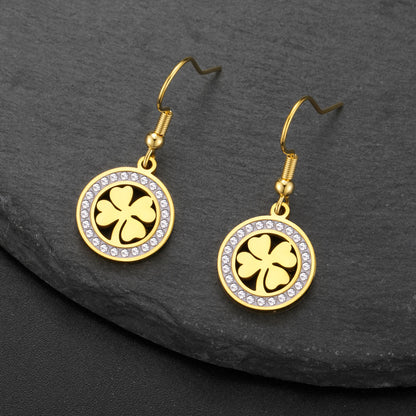 'The Sacred Luck' Four Leaf Clover Earrings / Stainless Steel
