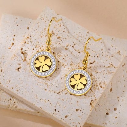 'The Sacred Luck' Four Leaf Clover Earrings / Stainless Steel