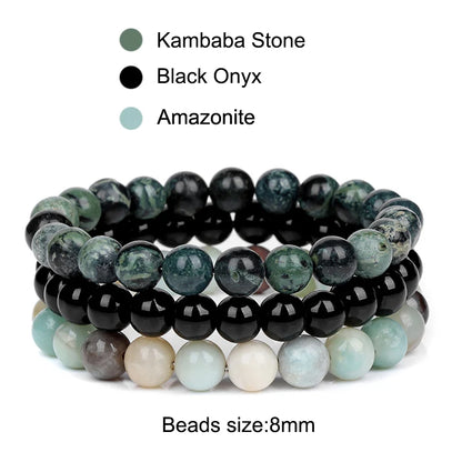 'Harmony Within' Set of 3 Natural Bead Bracelets