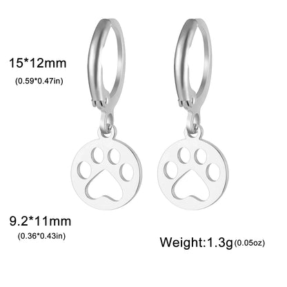 'Forever' Paw Love Earrings / Stainless Steel