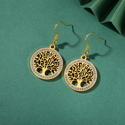 'Eternal Roots' Tree of Life Earrings / Stainless Steel