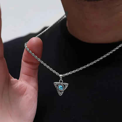 Guided Within Moonstone Celtic Knot Necklace / Stainless Steel