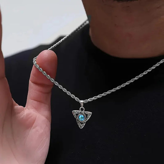 Guided Within Moonstone Celtic Knot Necklace / Stainless Steel