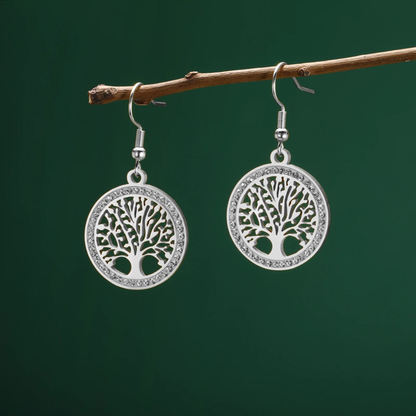 'Eternal Roots' Tree of Life Earrings / Stainless Steel