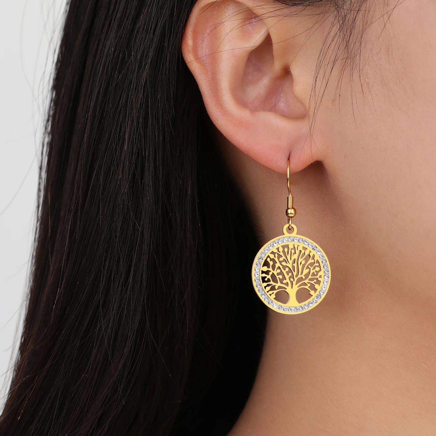 'Eternal Roots' Tree of Life Earrings / Stainless Steel